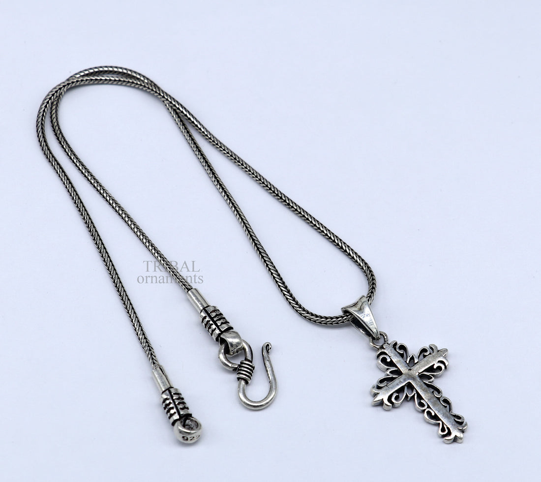 925 sterling silver holy cross pendant, excellent unique design stylish unisex exclusive gift pendant jewelry from india ssp1629 - TRIBAL ORNAMENTS