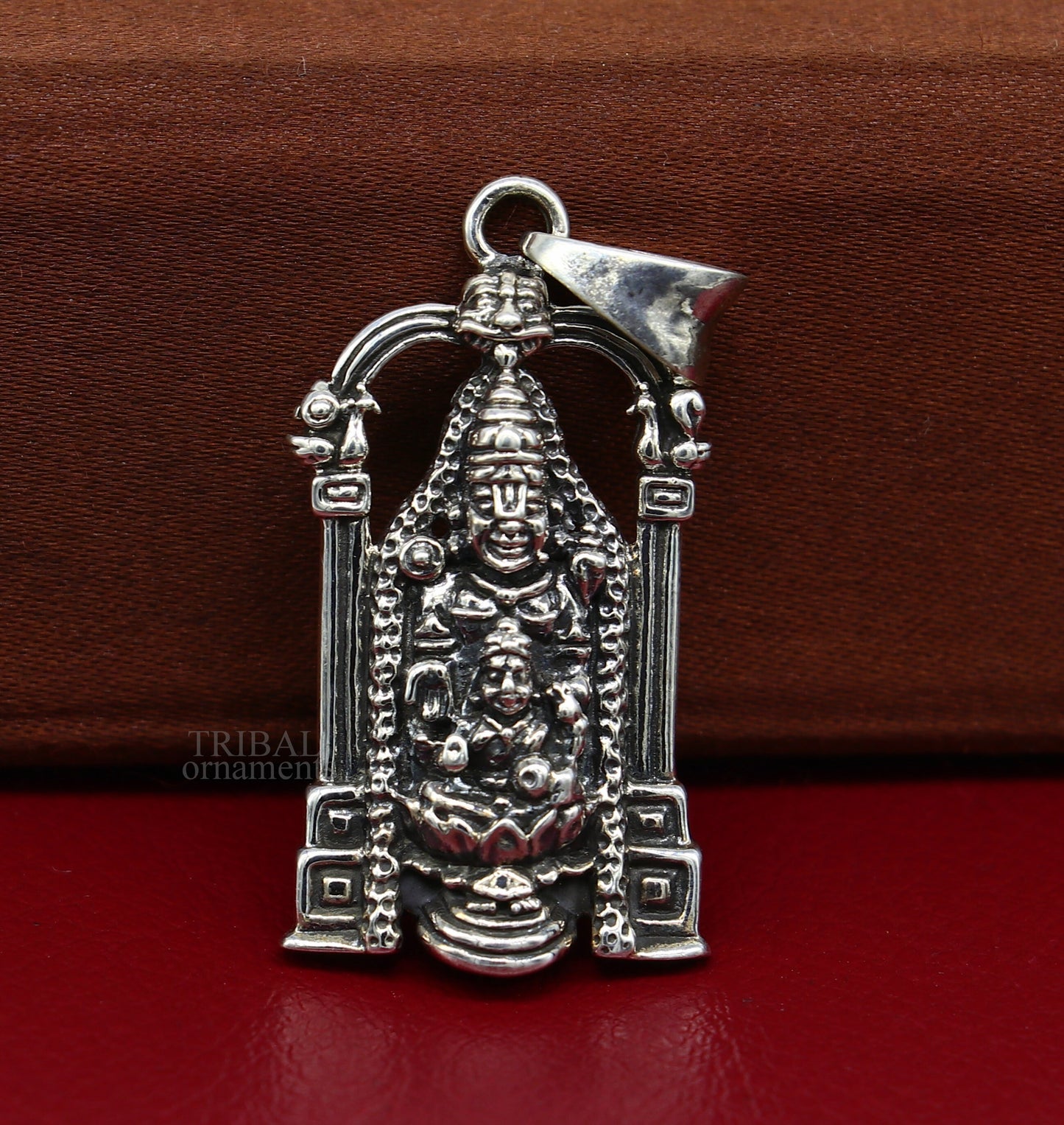 925 sterling silver vintage stylish Hindu idol tirupati balaji and Laxmi Pendant, amazing design Krishna pendant gifting jewelry ssp1541 - TRIBAL ORNAMENTS