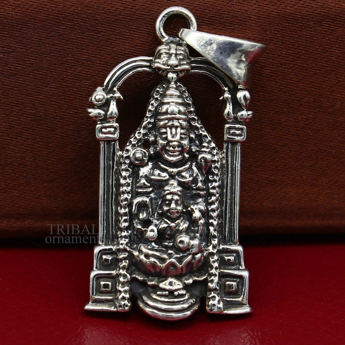 925 sterling silver vintage stylish Hindu idol tirupati balaji and Laxmi Pendant, amazing design Krishna pendant gifting jewelry ssp1541 - TRIBAL ORNAMENTS