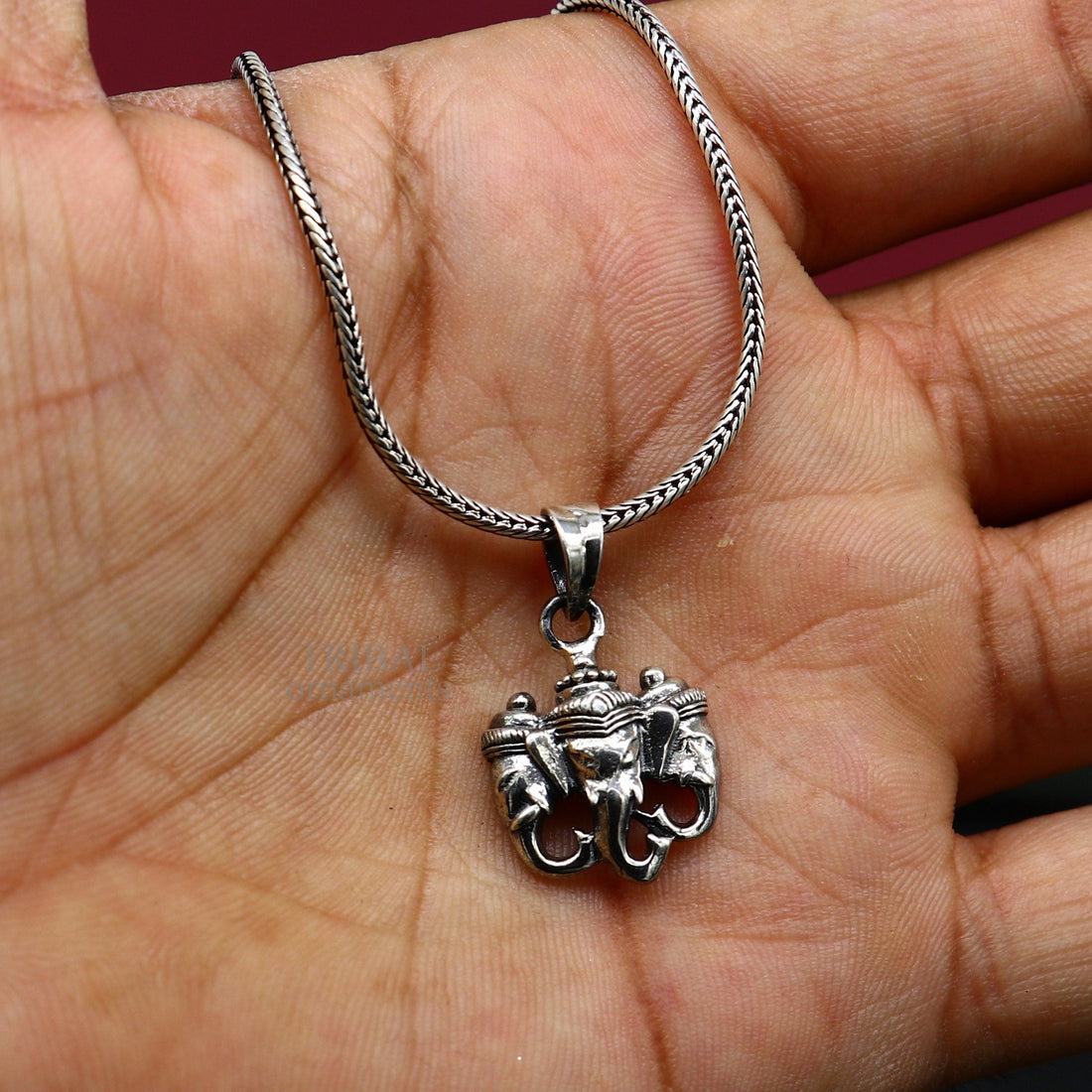 Exclusive design 925 sterling silver handmade 3 face Ganesha divine pendant, amazing stylish unisex pendant personalized jewelry ssp1644 - TRIBAL ORNAMENTS