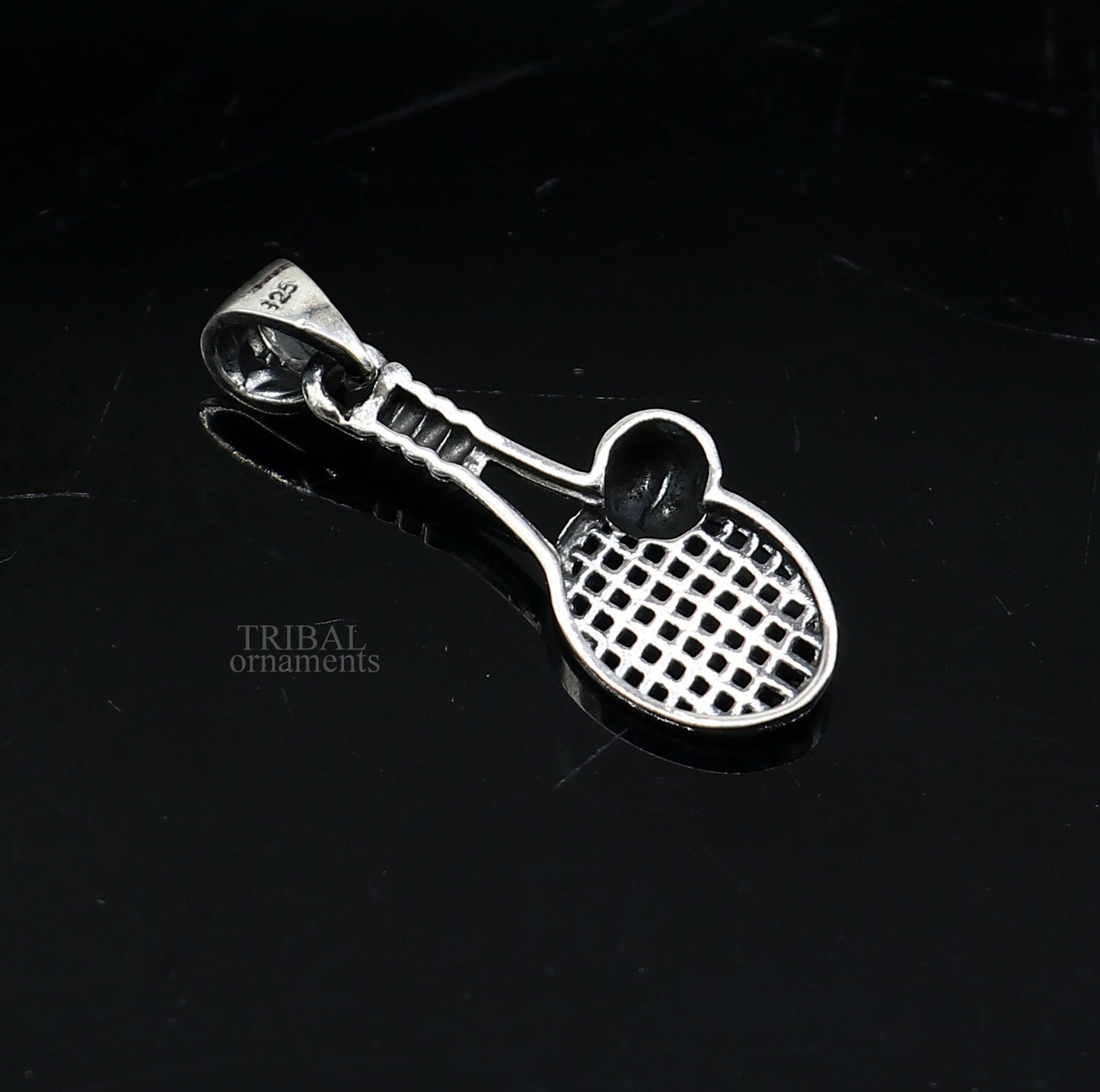 925 sterling silver handmade stylish design small Tennis racket style pendant best gifting jewelry religious pendant custom jewelry ssp1689 - TRIBAL ORNAMENTS