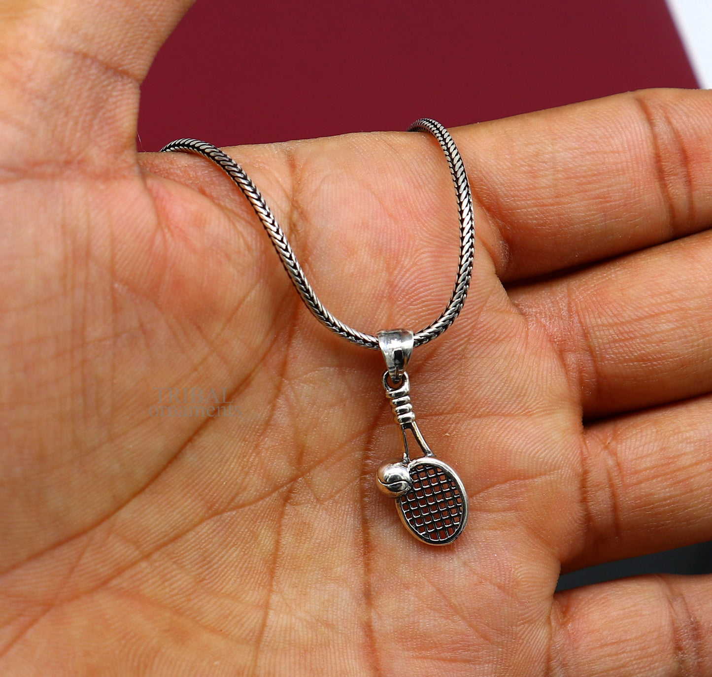 925 sterling silver handmade stylish design small Tennis racket style pendant best gifting jewelry religious pendant custom jewelry ssp1689 - TRIBAL ORNAMENTS