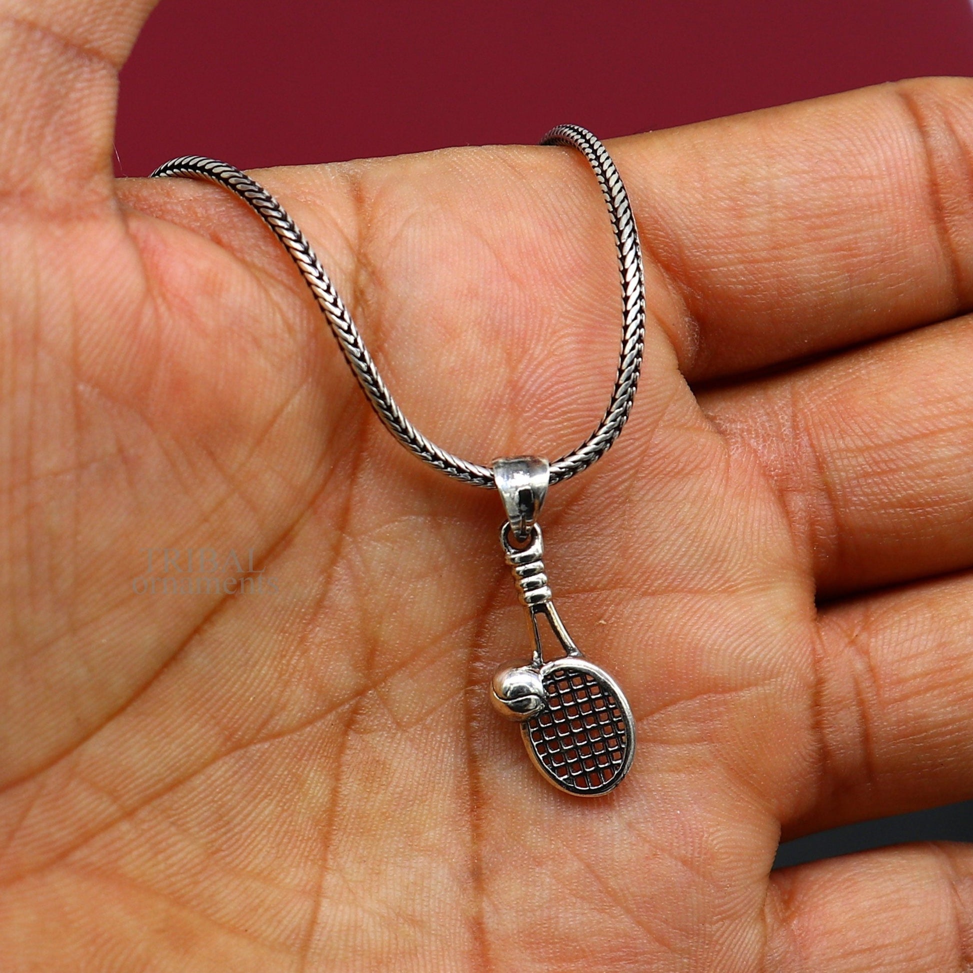 925 sterling silver handmade stylish design small Tennis racket style pendant best gifting jewelry religious pendant custom jewelry ssp1689 - TRIBAL ORNAMENTS