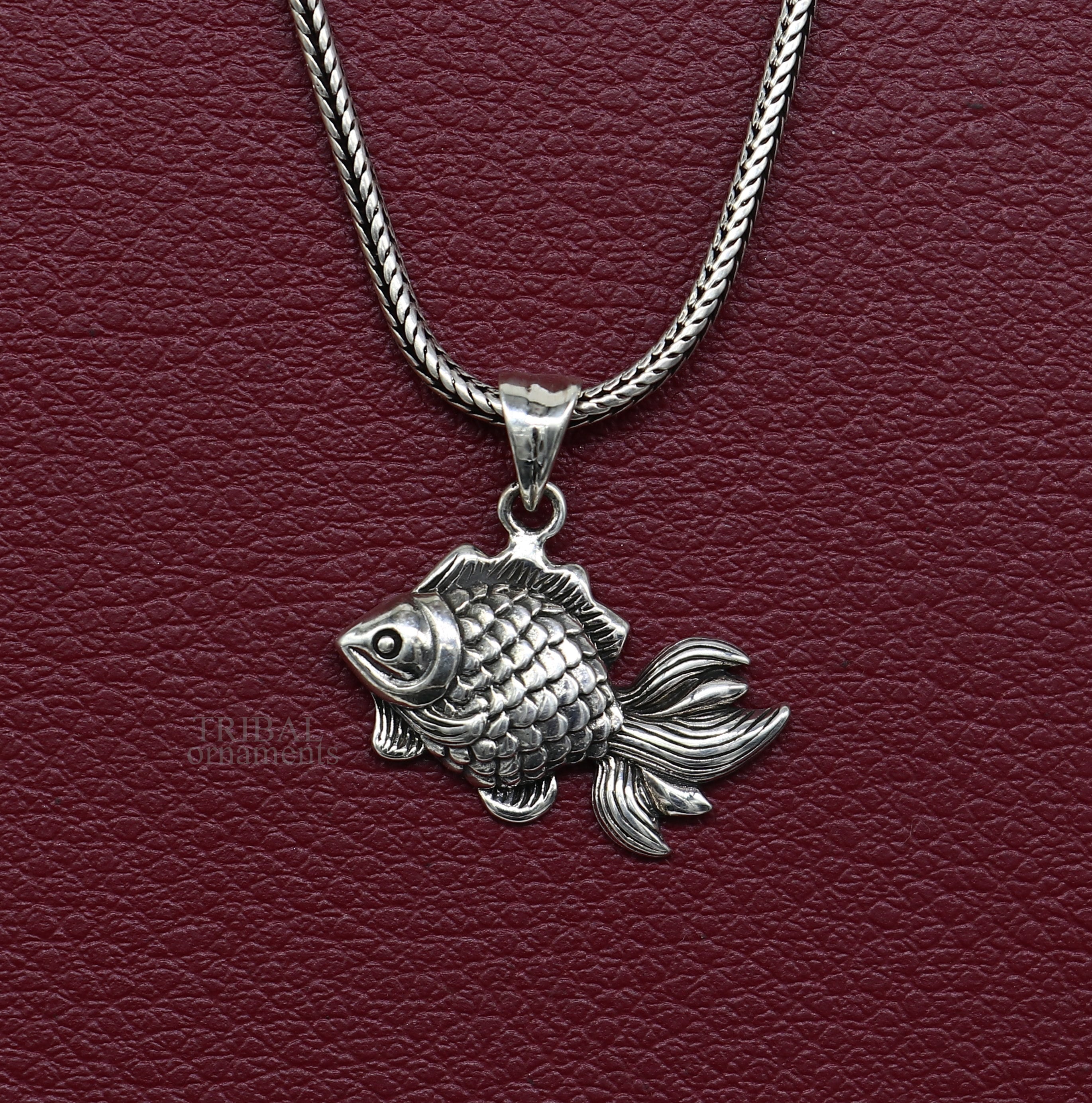 Fish store silver pendant