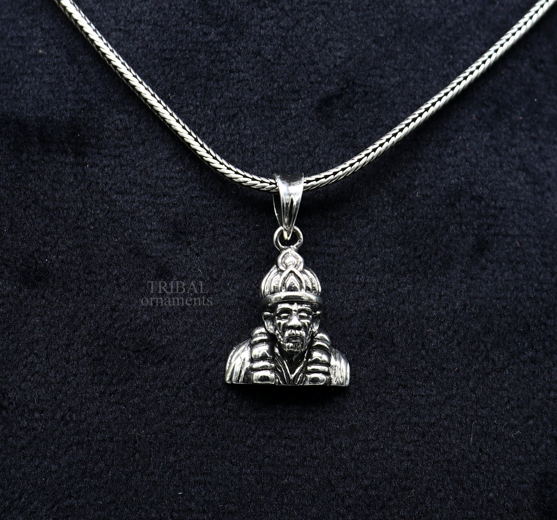 925 sterling silver handmade Indian idol Sai Baba pendant, amazing stylish unisex pendant locket personalized jewelry tribal jewelry ssp1703 - TRIBAL ORNAMENTS