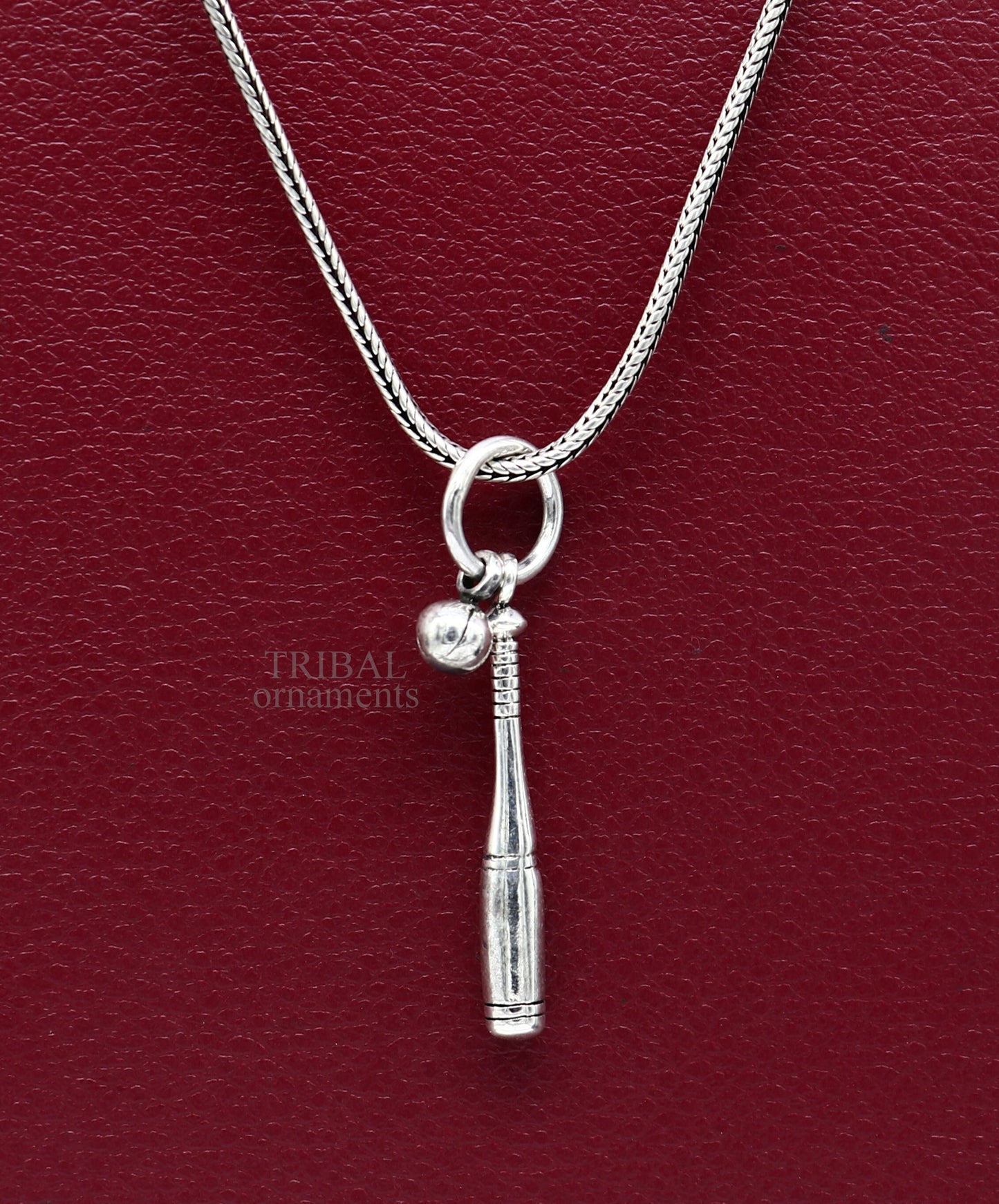 925 sterling silver handmade amazing small baseball bat and ball design pendant, amazing stylish unisex pendant tribal jewelry ssp1579 - TRIBAL ORNAMENTS