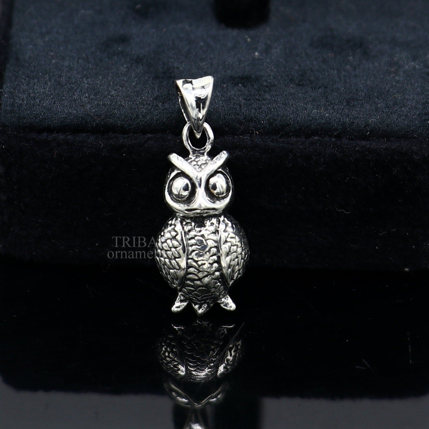 925 sterling silver handmade amazing small owl design pendant, amazing stylish unisex good luck pendant tribal jewelry ssp1589 - TRIBAL ORNAMENTS