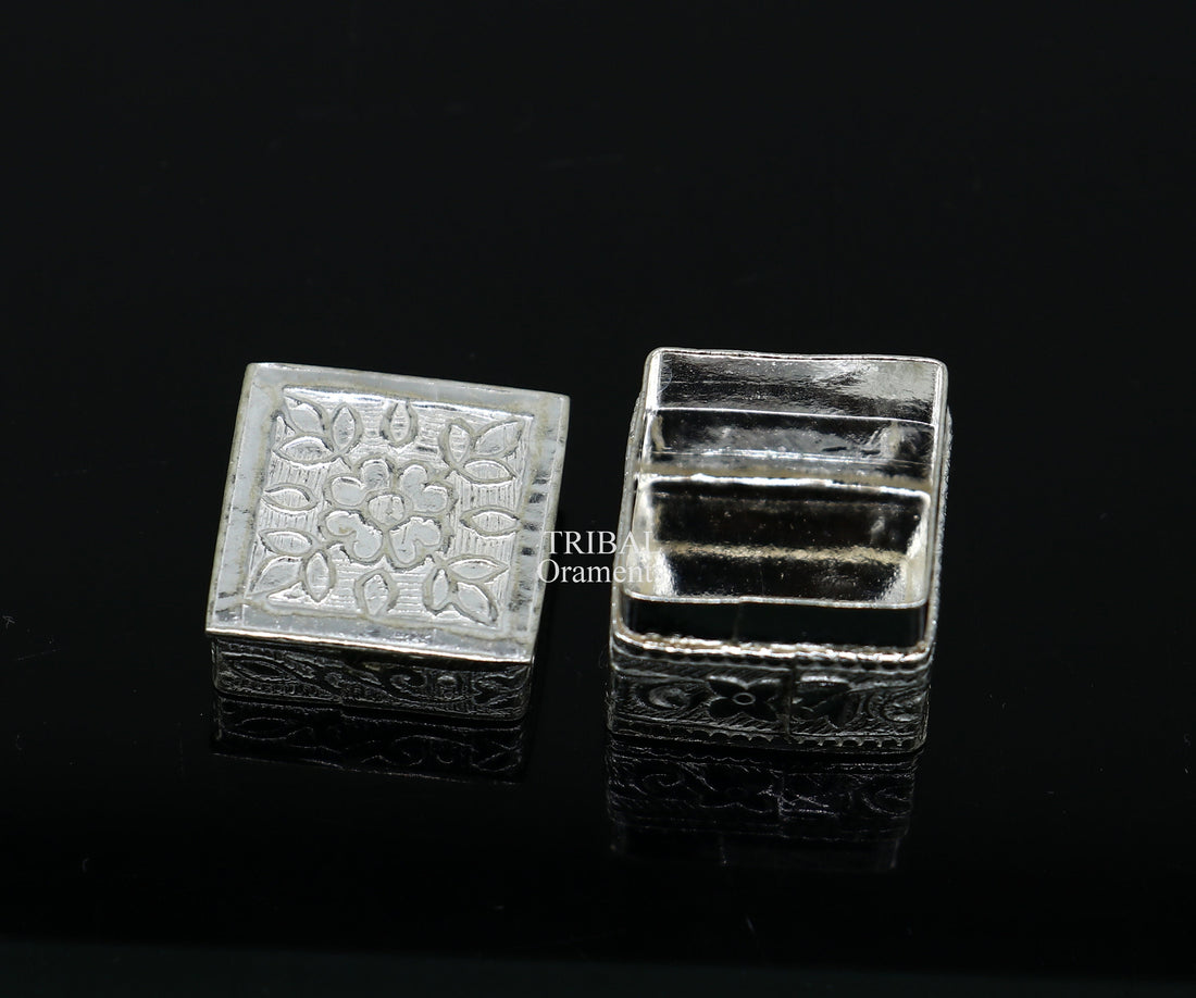 Lot boxes 925 sterling silver trinket box, kajal box/casket box bridal square shape box collection, eyeliner box wedding gifting stb349 - TRIBAL ORNAMENTS