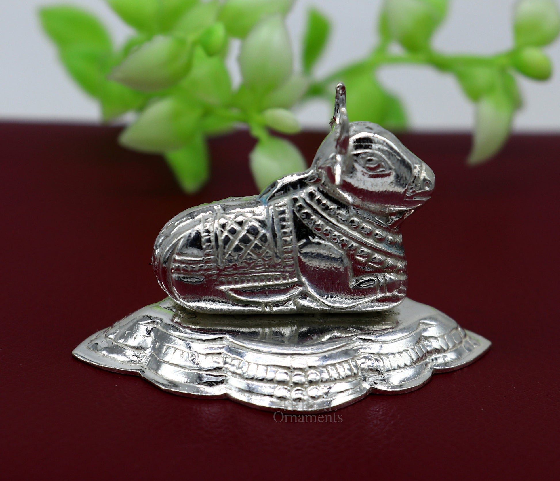 Lord Shiva Vahan Nandi Maharaj sterling silver handmade small article for puja, best gift for lord Shiva, divine statue su713 - TRIBAL ORNAMENTS