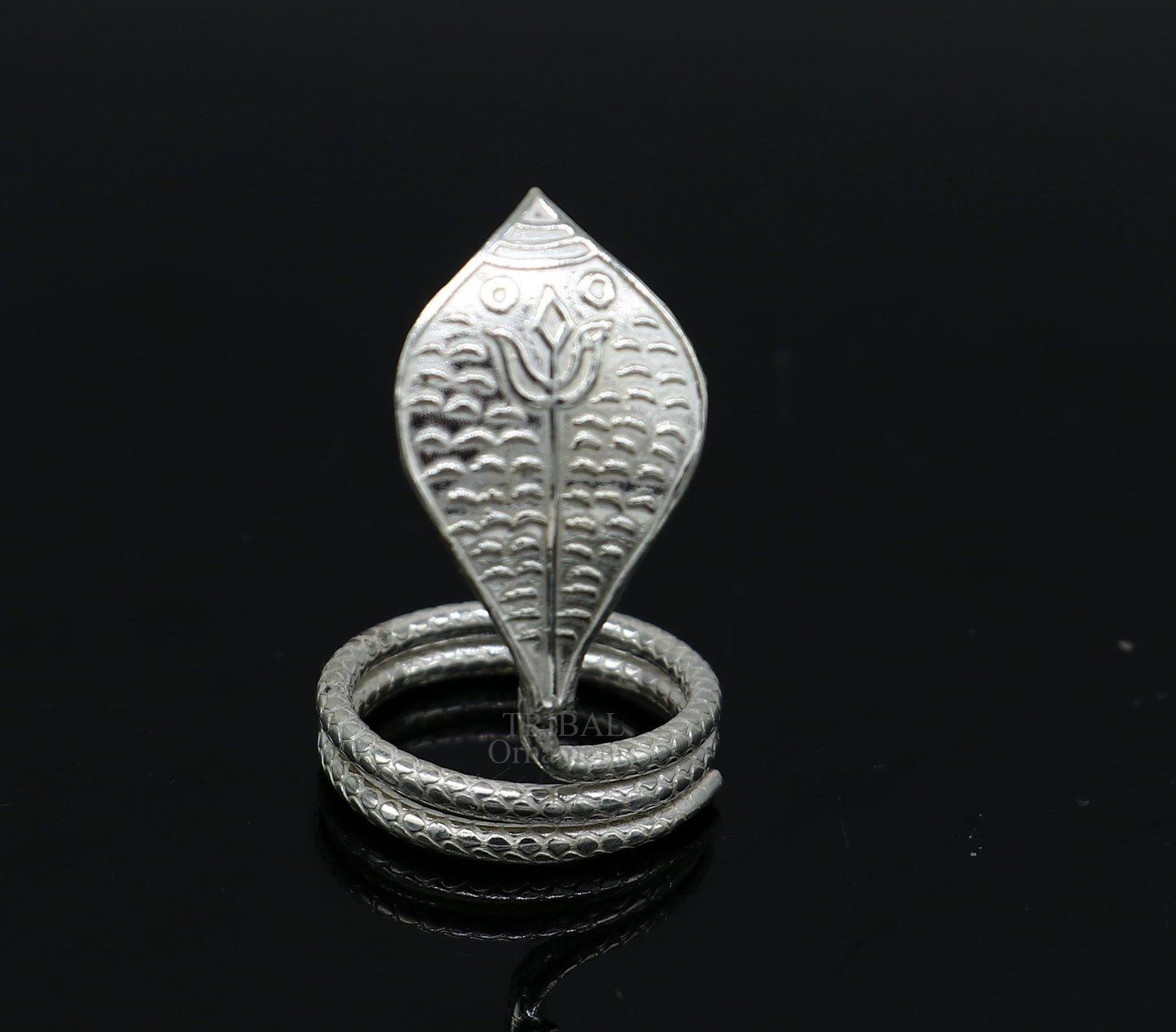 Divine Shiva Snake sterling silver handmade style mini snake or shiva snake for puja or worshipping, solid Diwali puja article su719 - TRIBAL ORNAMENTS