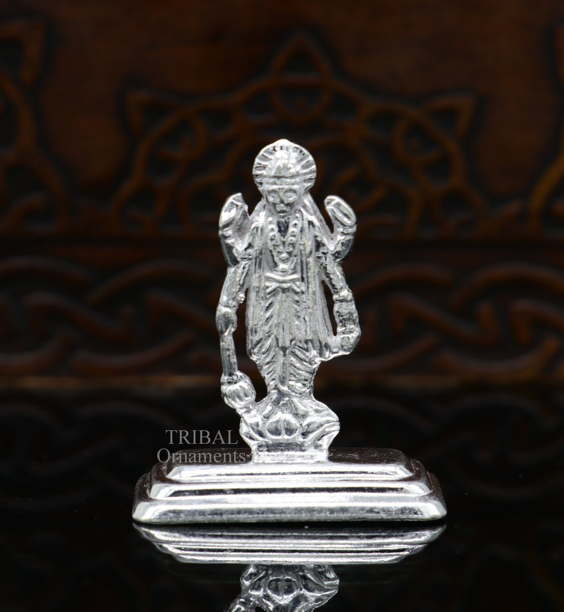 Divine sterling silver handmade Lord Vishnu Standing statue or Narayana figurine Murti , amazing Stunning puja worshipping  figurine art492 - TRIBAL ORNAMENTS