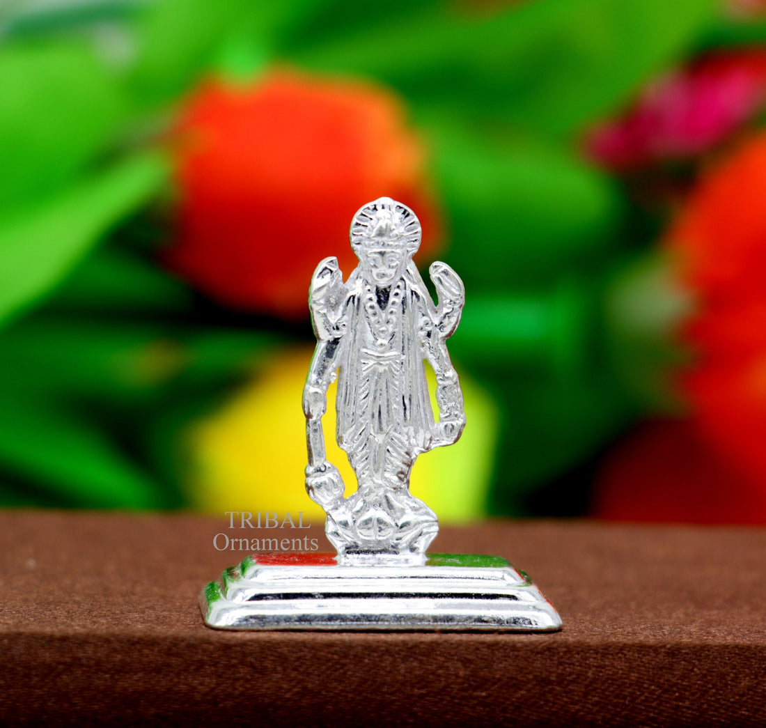 Divine sterling silver handmade Lord Vishnu Standing statue or Narayana figurine Murti , amazing Stunning puja worshipping  figurine art492 - TRIBAL ORNAMENTS