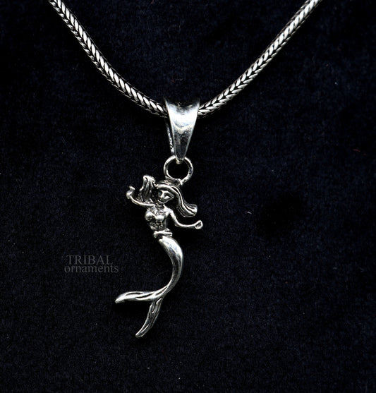 925 sterling silver handmade jalpari mermaid design pendant best gifting silver pendant for unisex ssp1601 - TRIBAL ORNAMENTS