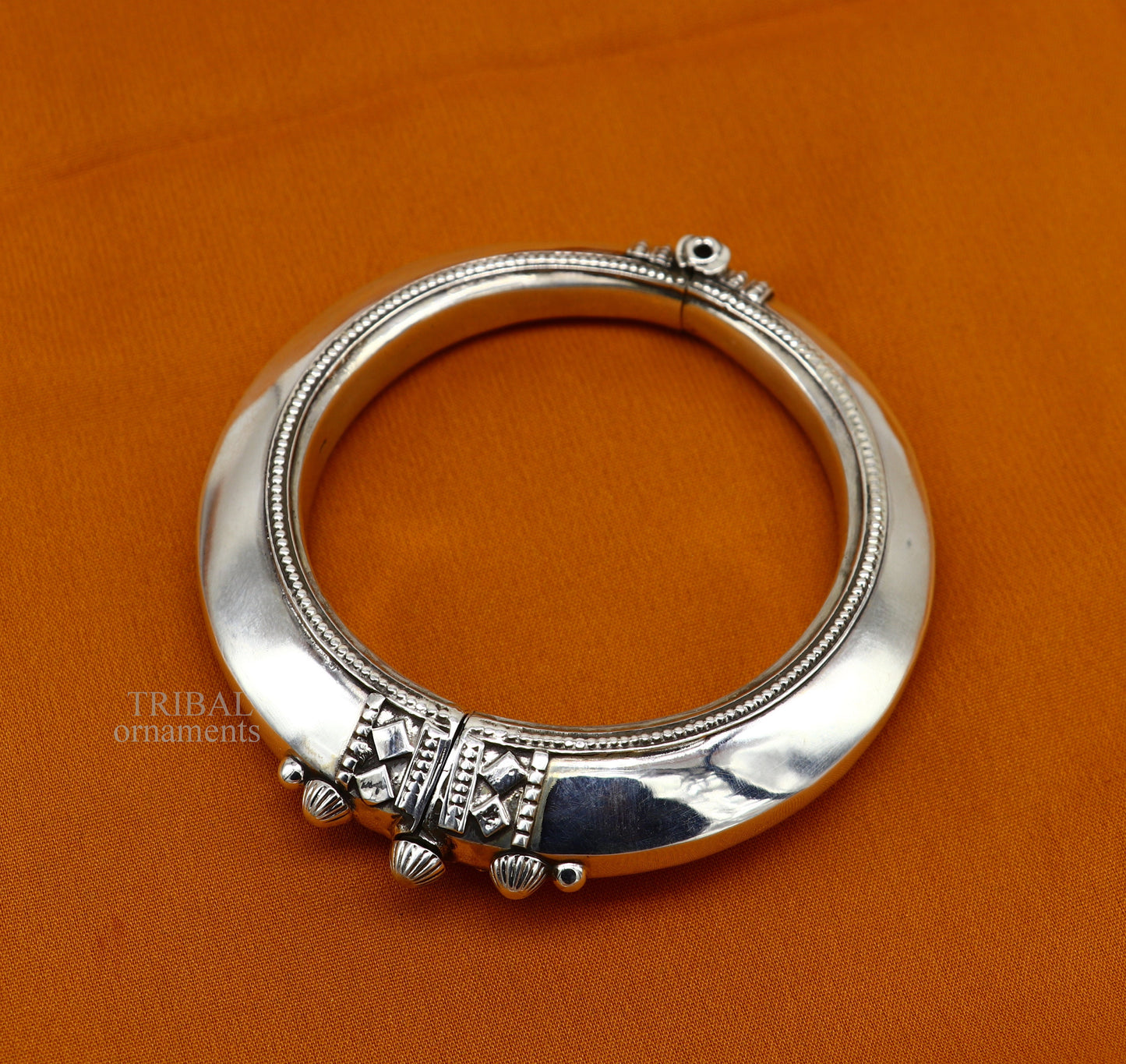 925 sterling silver vintage plain design handmade open face adjustable bangle bracelet kada cuff bracelet for unisex ethnic jewelry Rnsk478 - TRIBAL ORNAMENTS