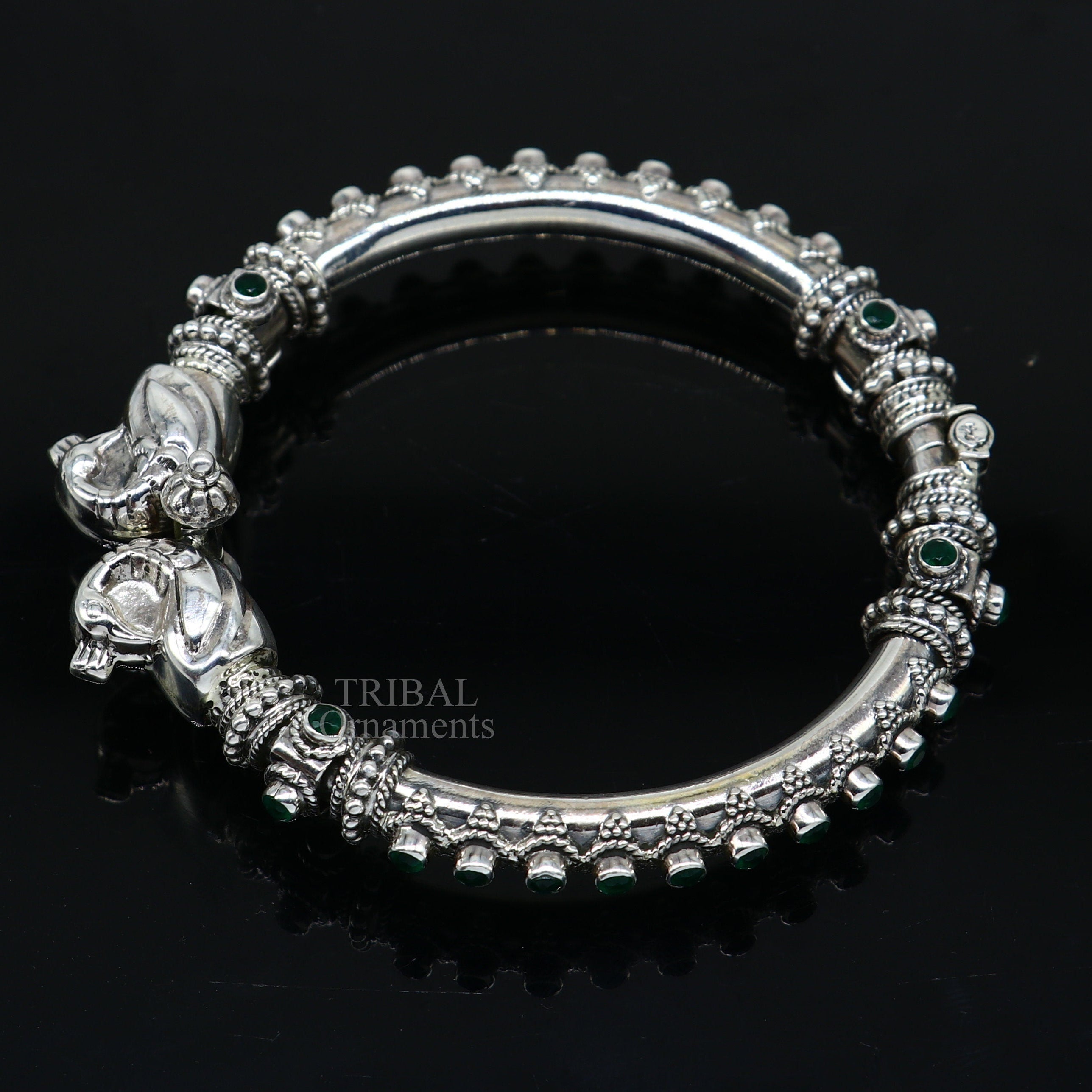 925 Sterling silver handmade vintage peacock design cubic zircon