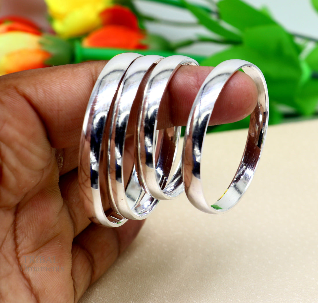 6mm 925 Sterling silver handmade solid kada baby bracelet bangle for unisex, amazing sikha, punjabi kada, solid silver kids jewelry nsk469 - TRIBAL ORNAMENTS