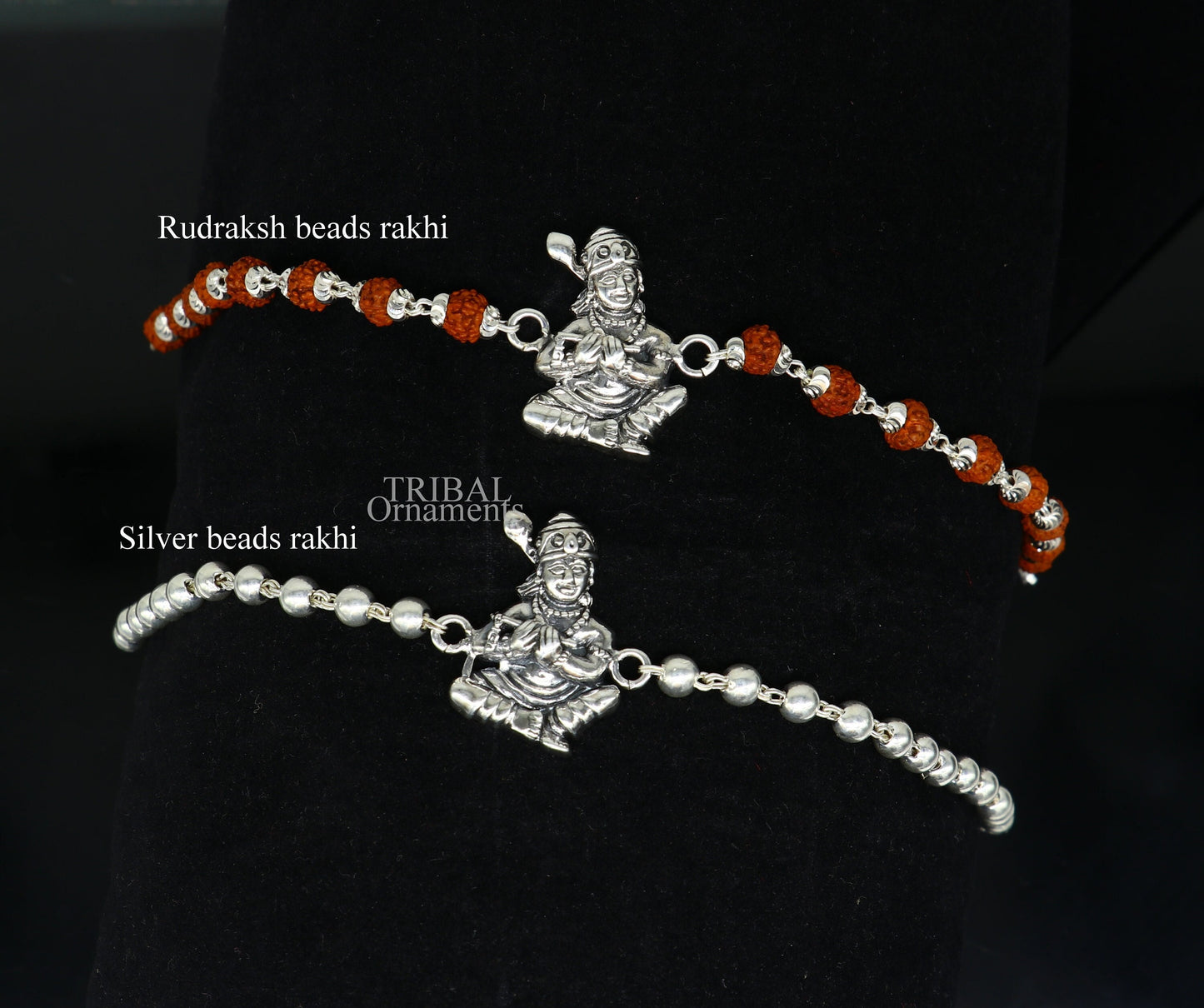 925 Sterling silver divine lord Krishna Rakhi or bracelet best gift for your brother's for special personalized gifing rk193 - TRIBAL ORNAMENTS