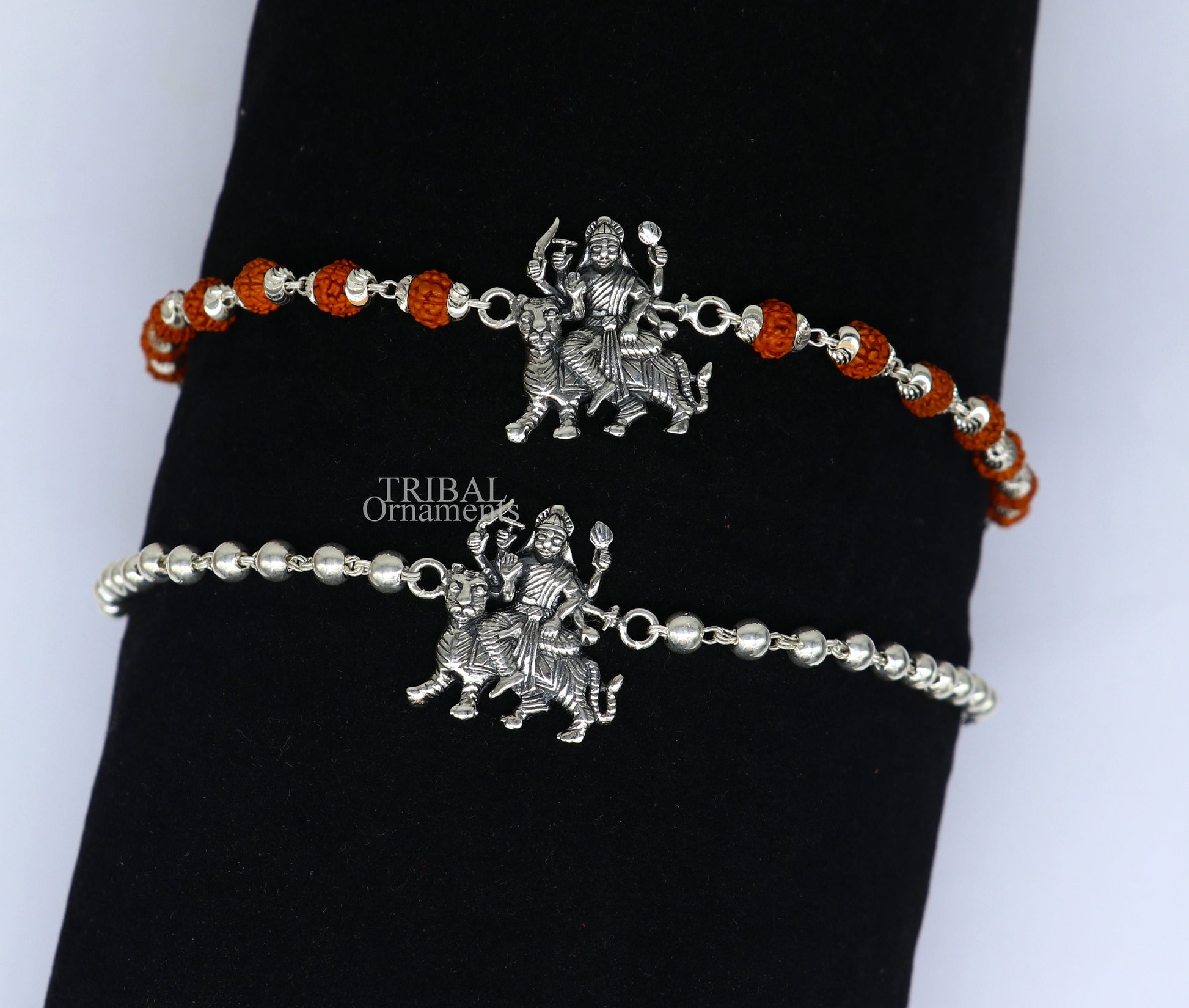 925 Sterling silver divine Durga,bhawani,amba mataji Rakhi or bracelet best gift for your brother's for special gifing rk195 - TRIBAL ORNAMENTS