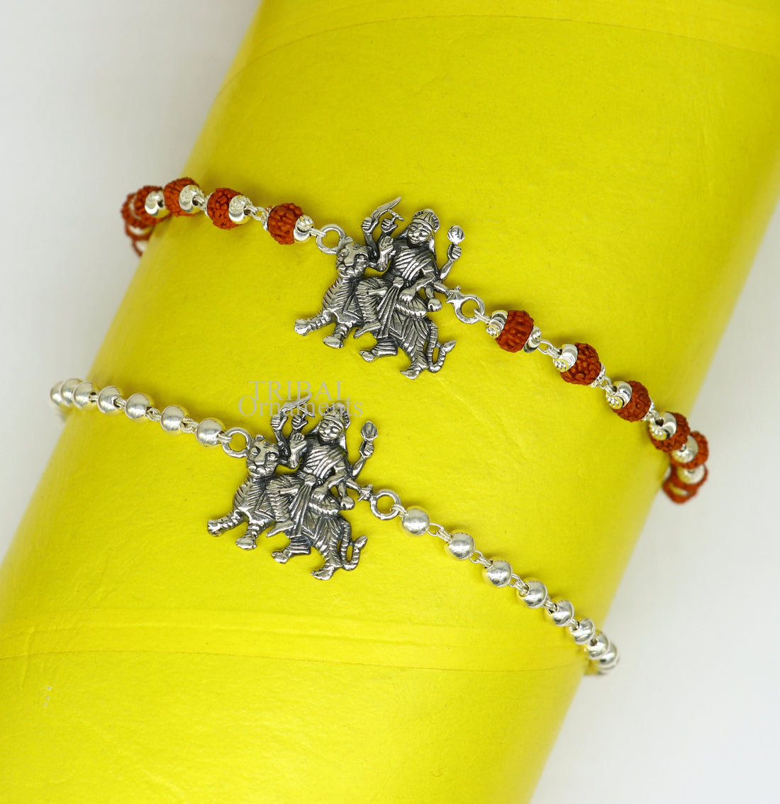 925 Sterling silver divine Durga,bhawani,amba mataji Rakhi or bracelet best gift for your brother's for special gifing rk195 - TRIBAL ORNAMENTS