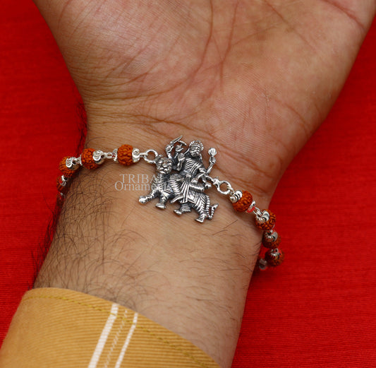 925 Sterling silver divine Durga,bhawani,amba mataji Rakhi or bracelet best gift for your brother's for special gifing rk195 - TRIBAL ORNAMENTS