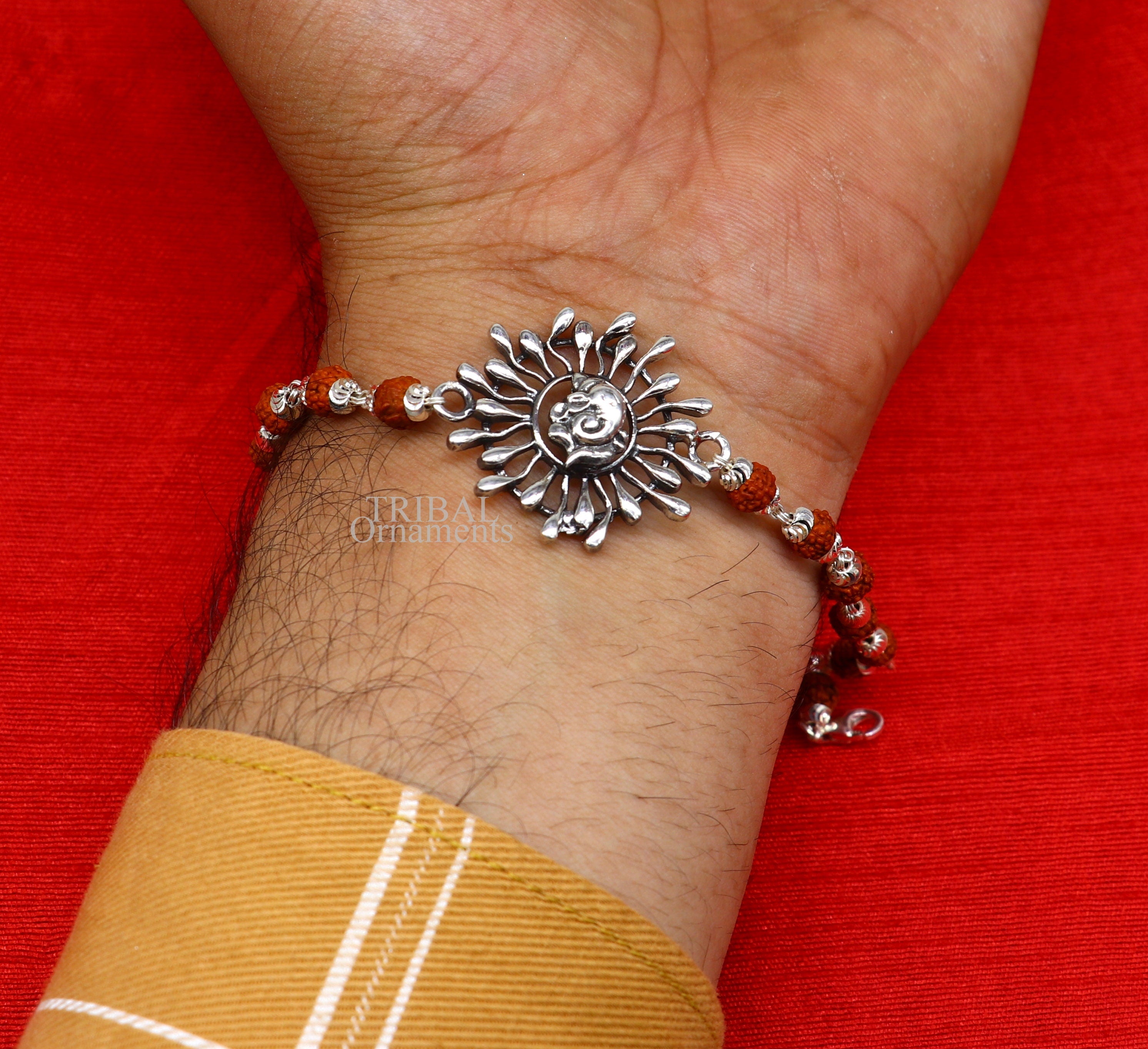 925 Sterling Silver Sun Design Bracelet Rakhi : Amazon.in: Fashion