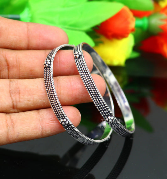 925 sterling silver handmade customized vintage design bangle bracelet kada single piece excellent personalized gifting jewelry nba318 - TRIBAL ORNAMENTS