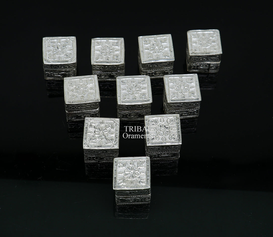 Lot boxes 925 sterling silver trinket box, kajal box/casket box bridal square shape box collection, eyeliner box wedding gifting stb349 - TRIBAL ORNAMENTS