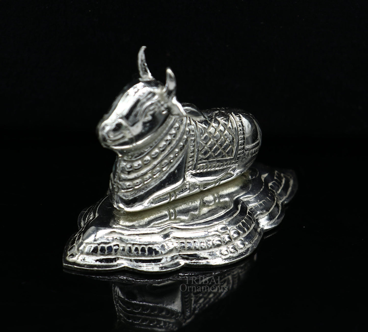 Lord Shiva Vahan Nandi Maharaj sterling silver handmade small article for puja, best gift for lord Shiva, divine statue su713 - TRIBAL ORNAMENTS