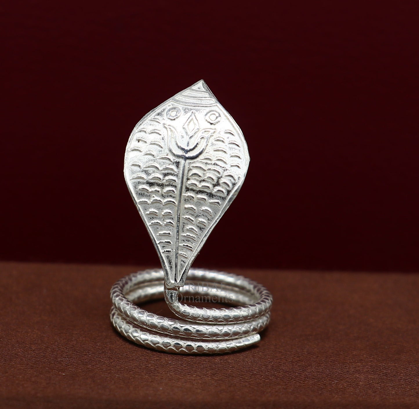 Divine Shiva Snake sterling silver handmade style mini snake or shiva snake for puja or worshipping, solid Diwali puja article su718 - TRIBAL ORNAMENTS