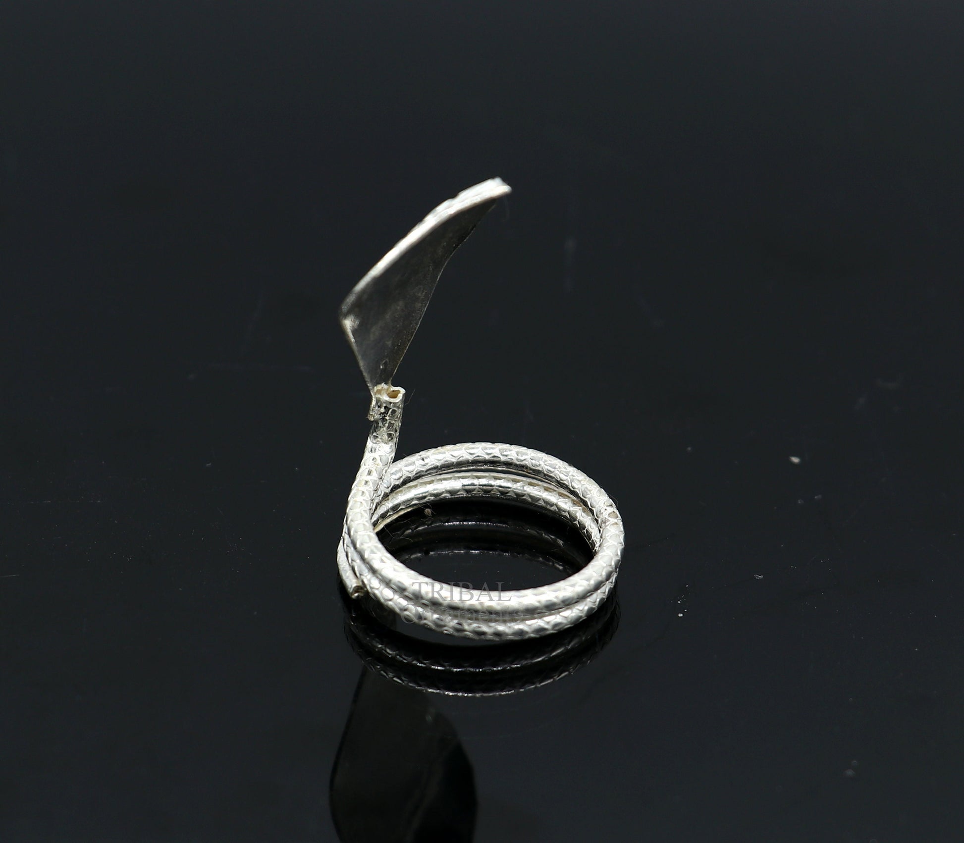 Divine Shiva Snake sterling silver handmade style mini snake or shiva snake for puja or worshipping, solid Diwali puja article su719 - TRIBAL ORNAMENTS