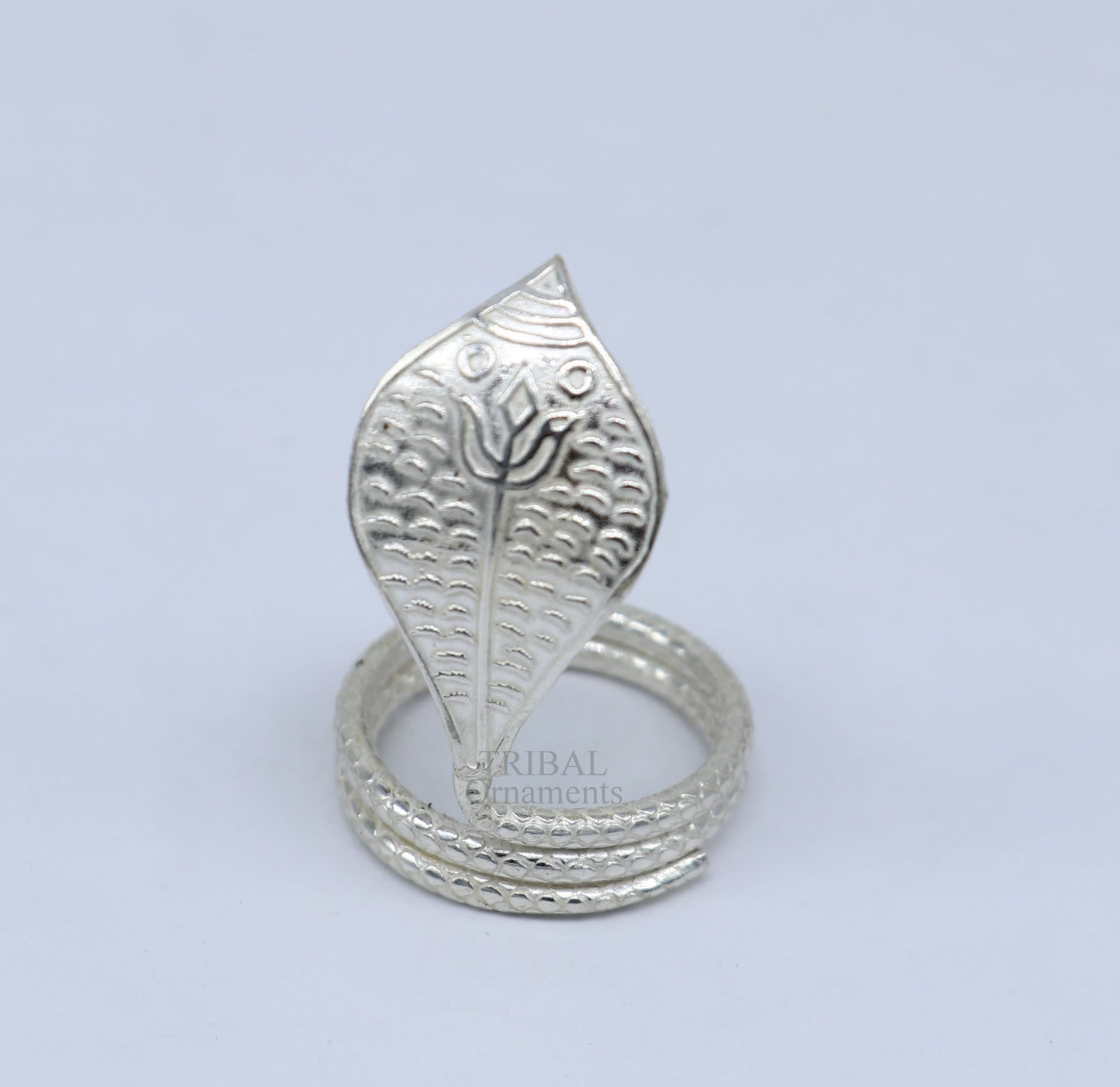 Divine Shiva Snake sterling silver handmade style mini snake or shiva snake for puja or worshipping, solid Diwali puja article su719 - TRIBAL ORNAMENTS