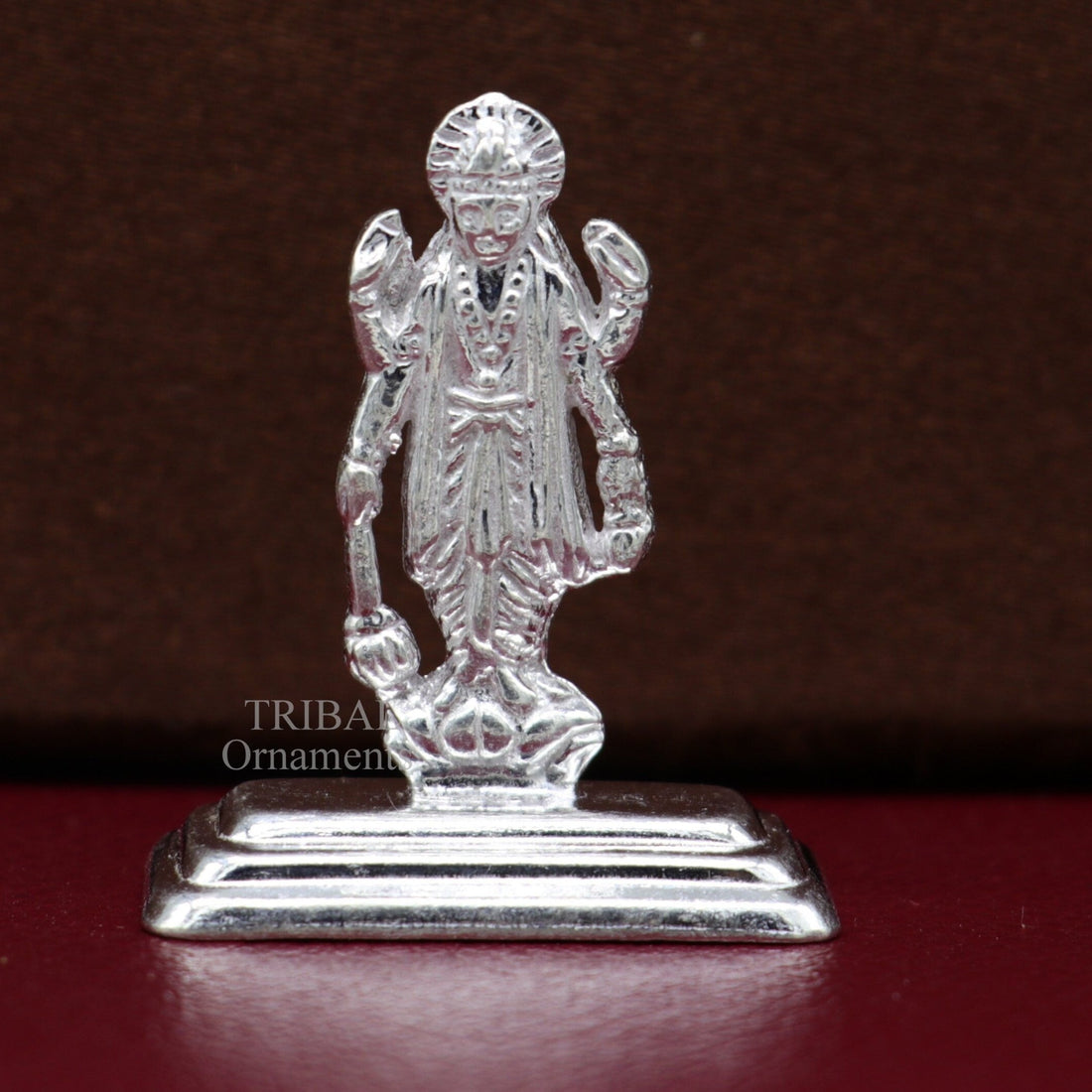 Divine sterling silver handmade Lord Vishnu Standing statue or Narayana figurine Murti , amazing Stunning puja worshipping  figurine art492 - TRIBAL ORNAMENTS