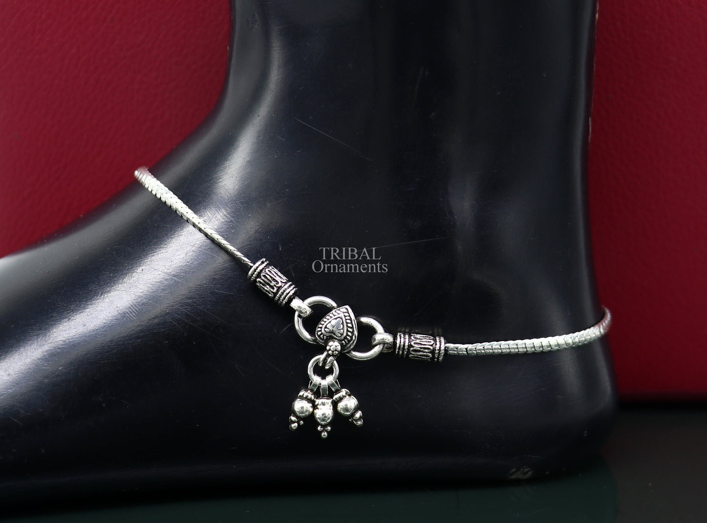 Handmade fabulous snake chain 925 sterling silver ankle bracelet, silver anklets, foot bracelet amazing belly dance jewelry gift her nank465 - TRIBAL ORNAMENTS
