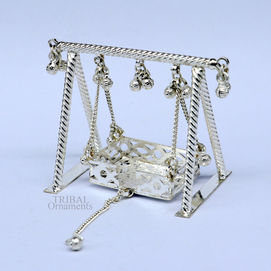 925 Sterling silver handmade Bal Gopala jhula, little Krishna swing, child Krishna palana, silver jhula, laddu gopal jhula, silver art su725 - TRIBAL ORNAMENTS