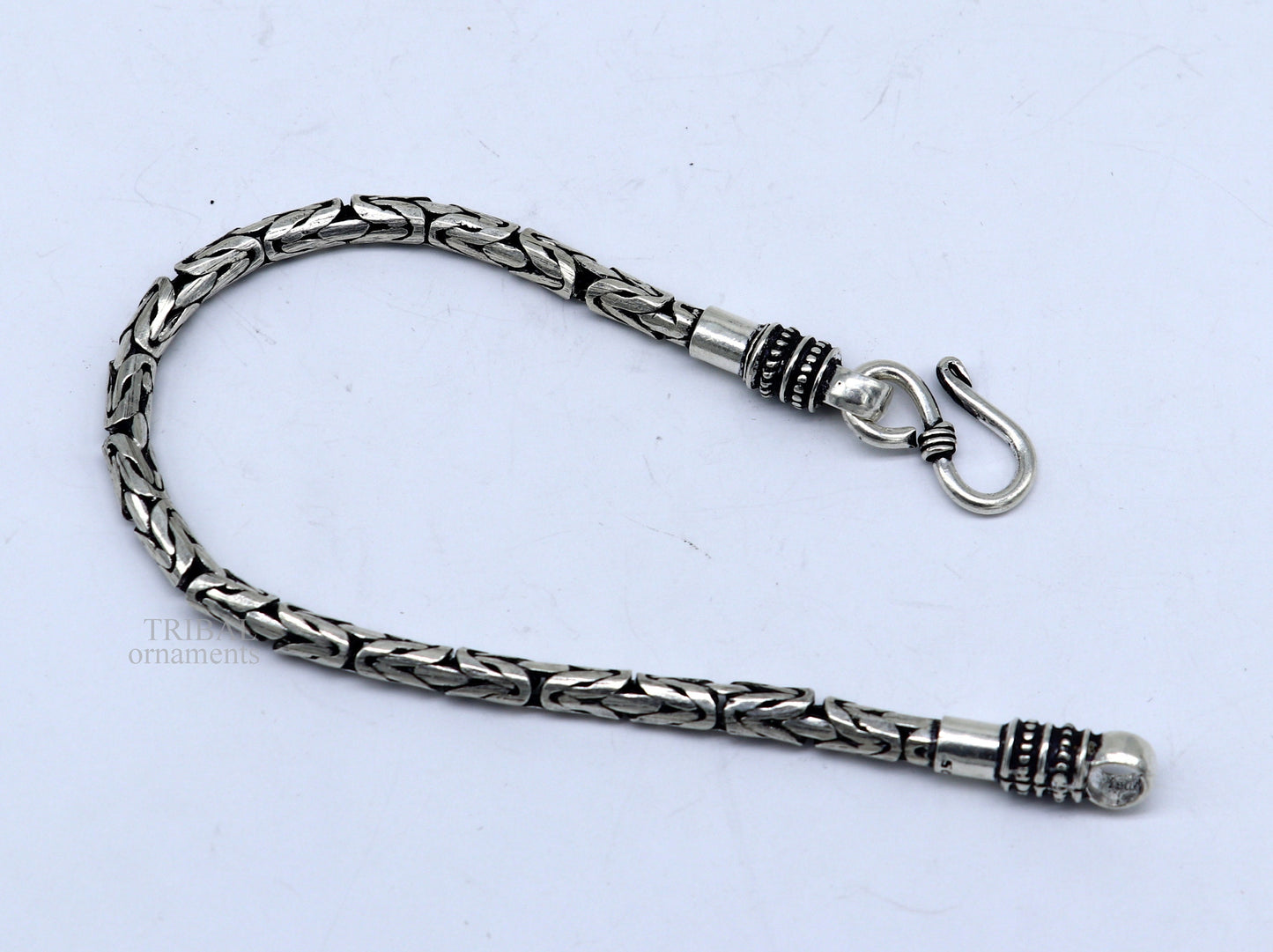All size 4MM vintage style handmade solid 925 sterling silver bracelet unisex gifting tribal stylish jewelry for men's and women's Rsbr369 - TRIBAL ORNAMENTS