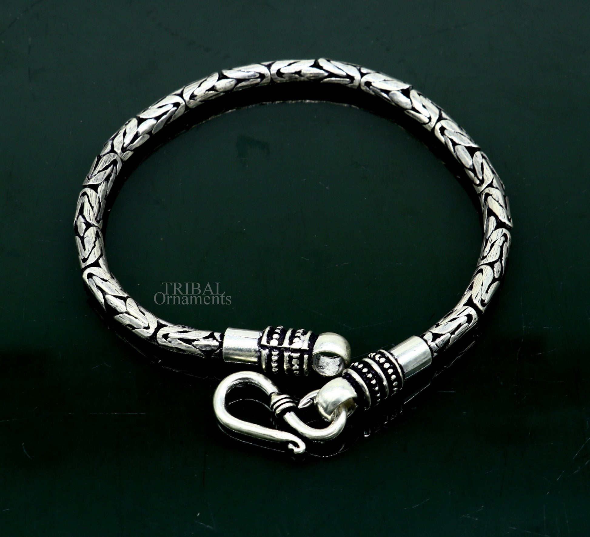 All size 4MM vintage style handmade solid 925 sterling silver bracelet unisex gifting tribal stylish jewelry for men's and women's Rsbr370 - TRIBAL ORNAMENTS