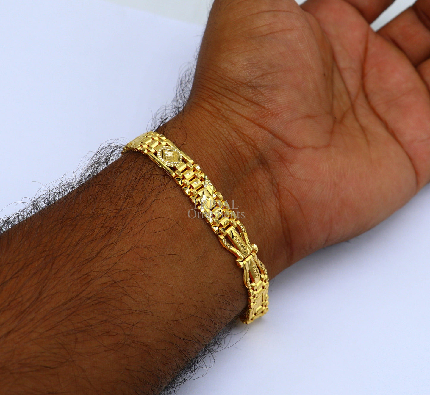 Amazing 22kt yellow gold handcrafted gorgeous design diamond cut designer  flexible bracelet unique new stylish unisex bracelet jewelry gbr33