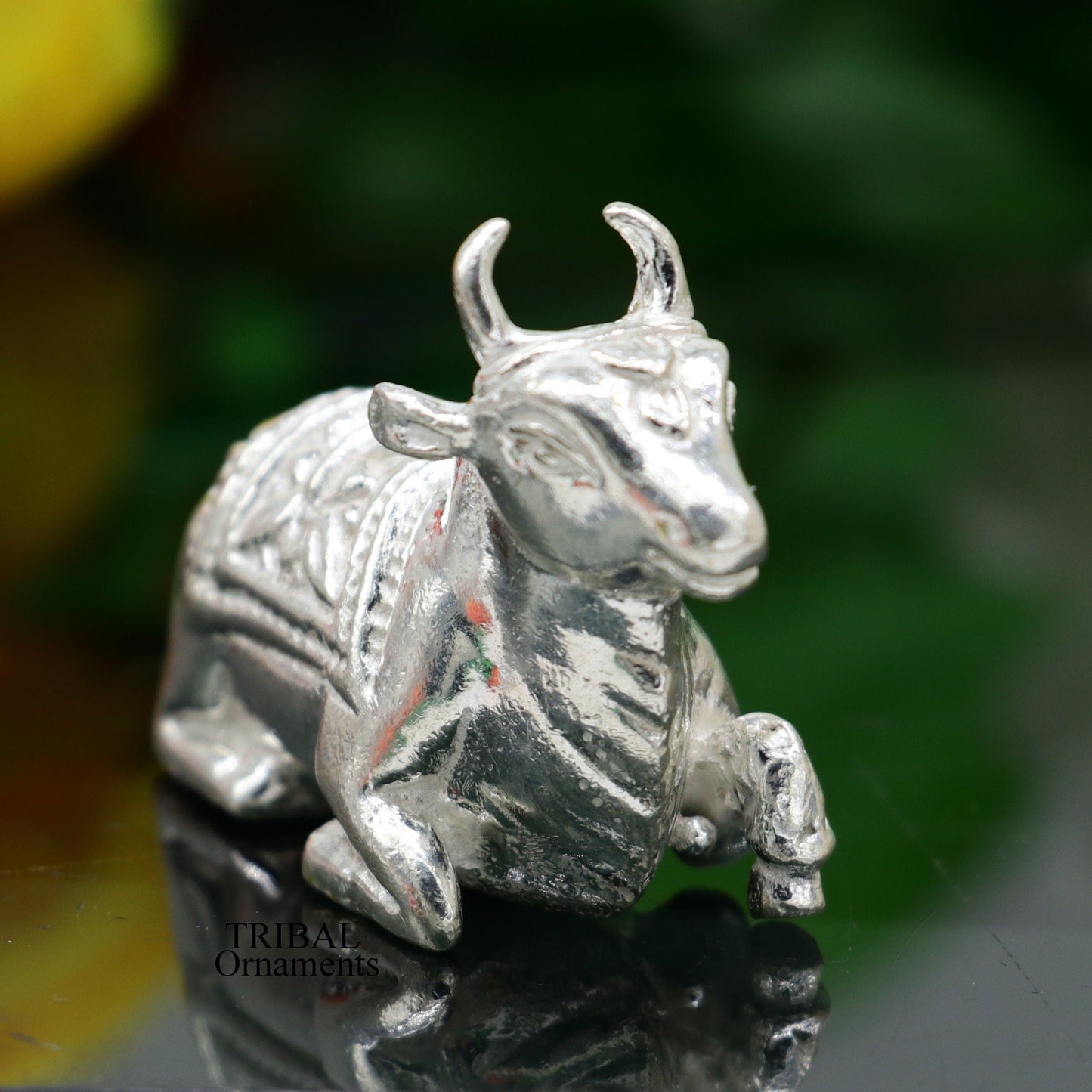 Lord Shiva Vahan Nandi Maharaj solid 925 sterling silver handmade small article for puja, best gift for lord Shiva, divine statue art499 - TRIBAL ORNAMENTS