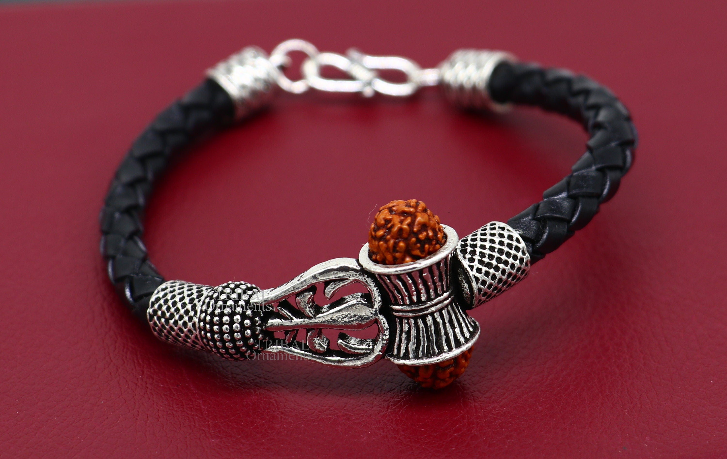 Lord Shiva 925 sterling silver handmade Rudraksha bangle bracelet excellent  customized unisex wrist temple jewelry, excellent gifting nsk236 | TRIBAL  ORNAMENTS