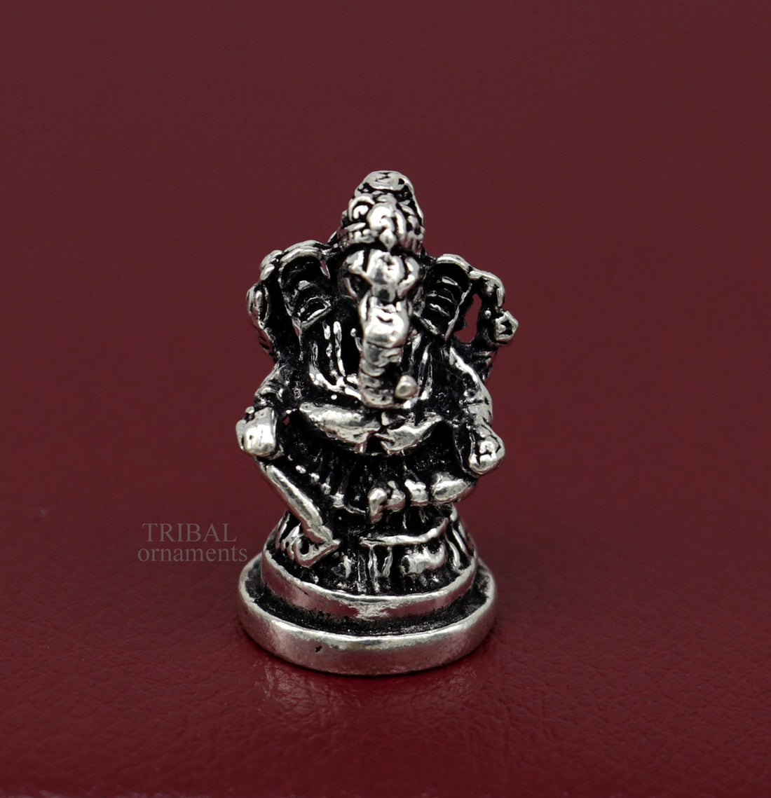 925 Sterling silver Divine lord idol Ganesha statue art, best puja figurine for home temple for wealth and prosperity gift art art520 - TRIBAL ORNAMENTS