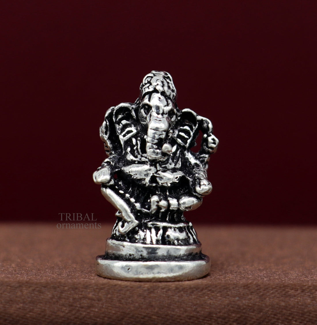 925 Sterling silver Divine lord idol Ganesha statue art, best puja figurine for home temple for wealth and prosperity gift art art520 - TRIBAL ORNAMENTS