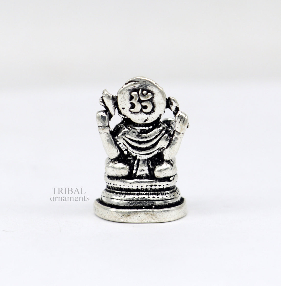 925 Sterling silver Divine lord idol Ganesha statue art, best puja figurine for home temple for wealth and prosperity gift art art521 - TRIBAL ORNAMENTS