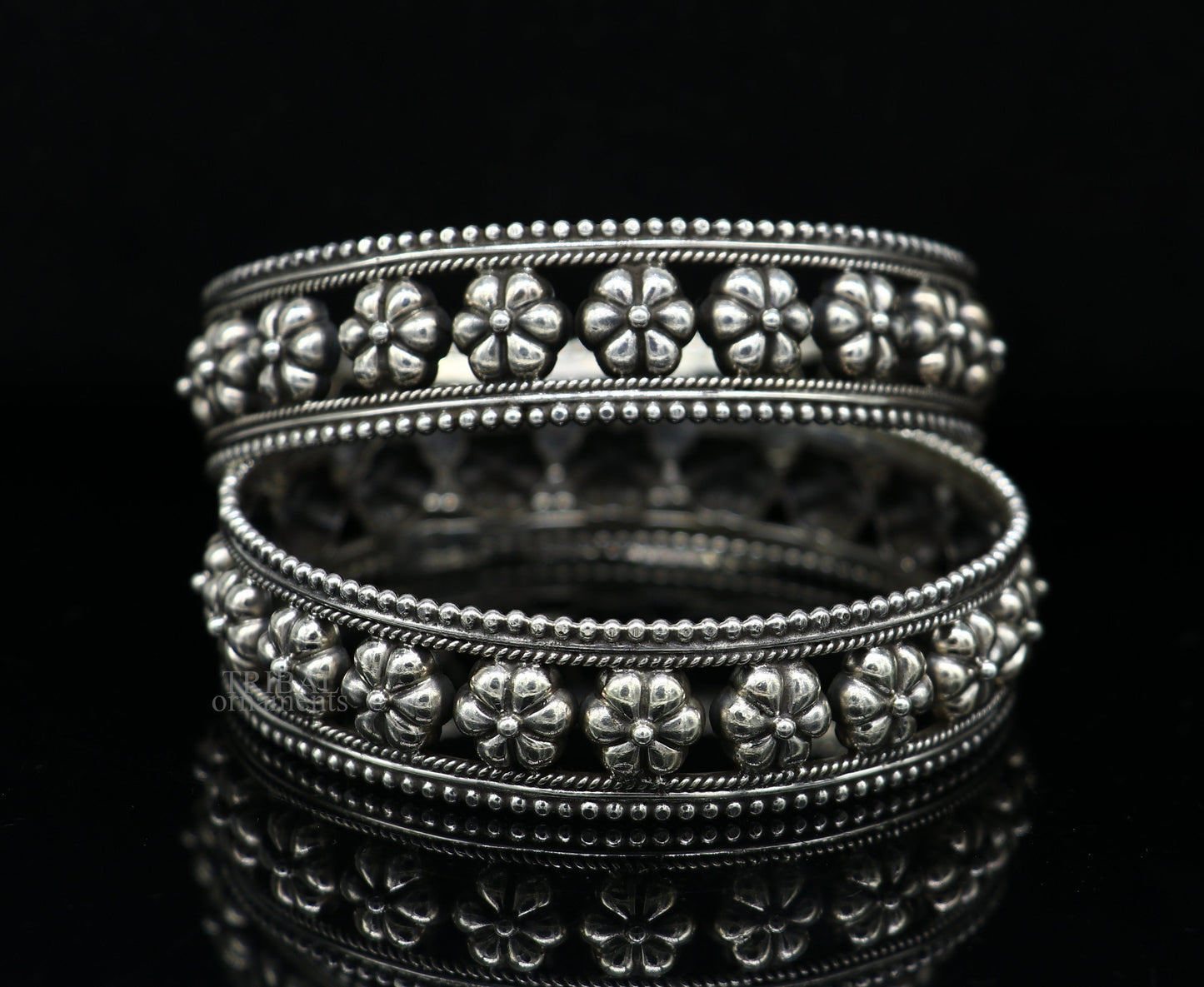 925 sterling silver handmade Gorgeous Vintage floral design bangle bracelet tribal ethnic jewelry best bride gifting jewelry nba311 - TRIBAL ORNAMENTS