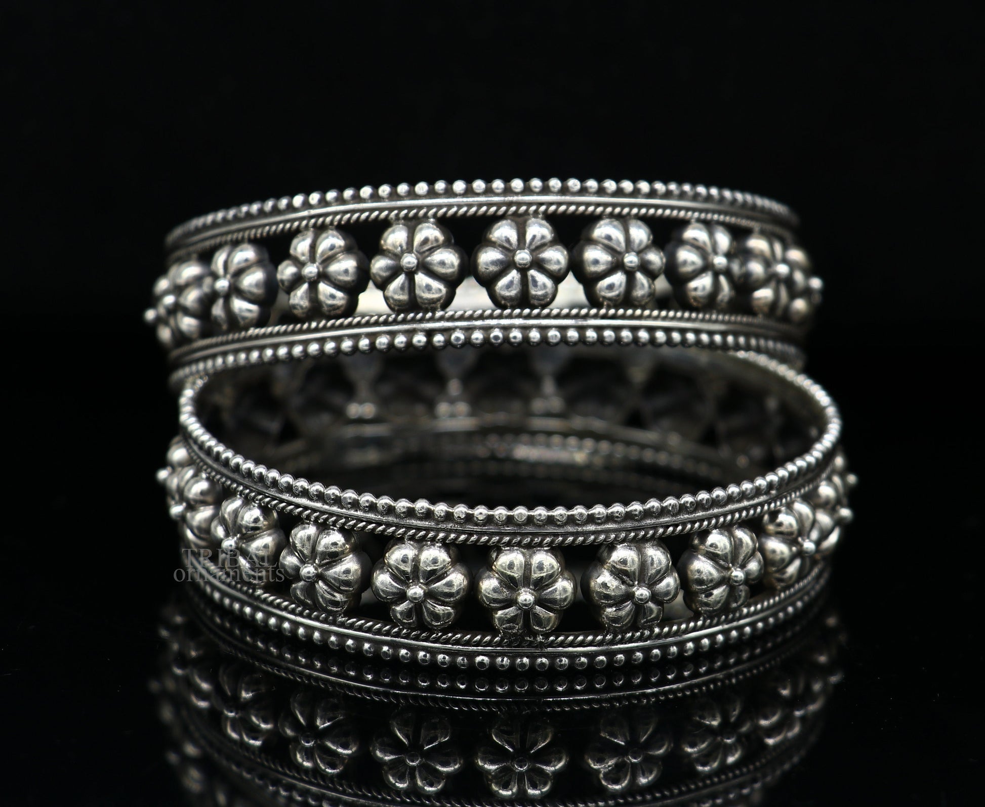 925 sterling silver handmade Gorgeous Vintage floral design bangle bracelet tribal ethnic jewelry best bride gifting jewelry nba311 - TRIBAL ORNAMENTS
