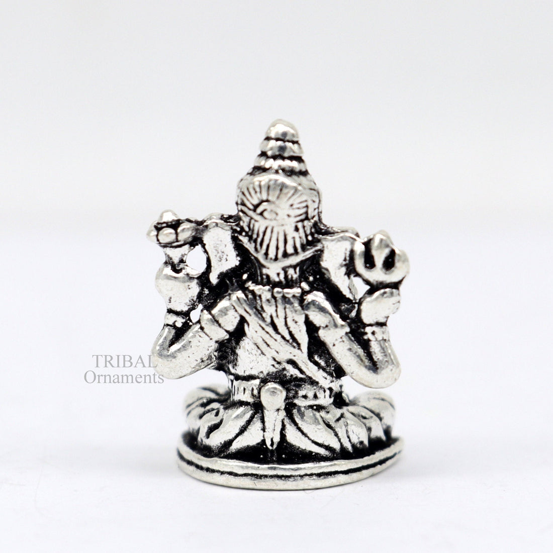 925 Sterling silver Divine lord Ganesha statue art, best puja figurine for home temple for wealth and prosperity gift art art524 - TRIBAL ORNAMENTS