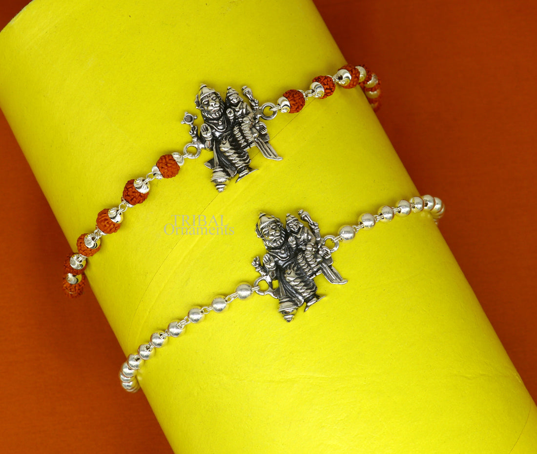 925 Sterling silver divine lord Laxmi Narayana avtar Narsimgha Rakhi or bracelet best gift for your brother's for special gifing rk194 - TRIBAL ORNAMENTS