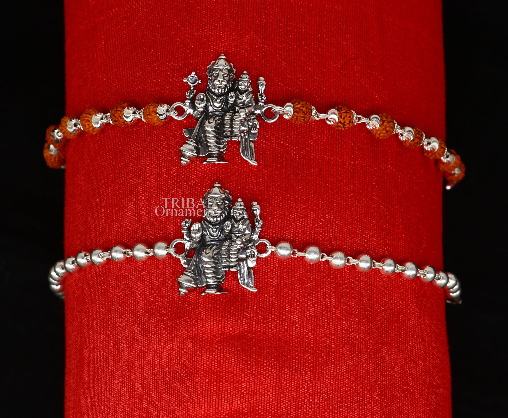 925 Sterling silver divine lord Laxmi Narayana avtar Narsimgha Rakhi or bracelet best gift for your brother's for special gifing rk194 - TRIBAL ORNAMENTS