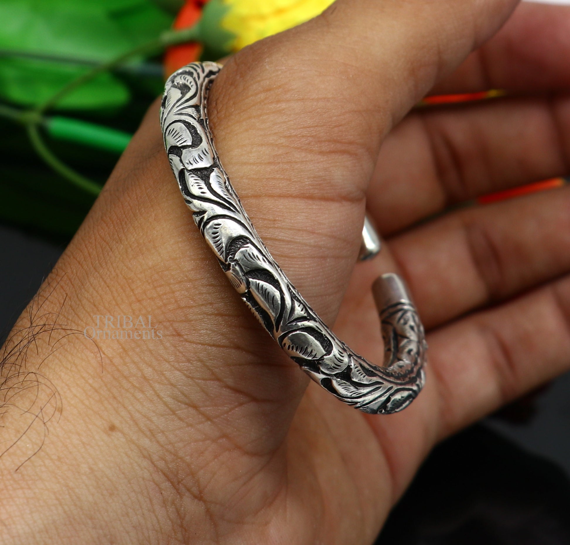 925 Sterling silver handmade fabulous chitai work customized design girl's teenager bangle bracelet kada unisex personalized jewelry nssk767 - TRIBAL ORNAMENTS