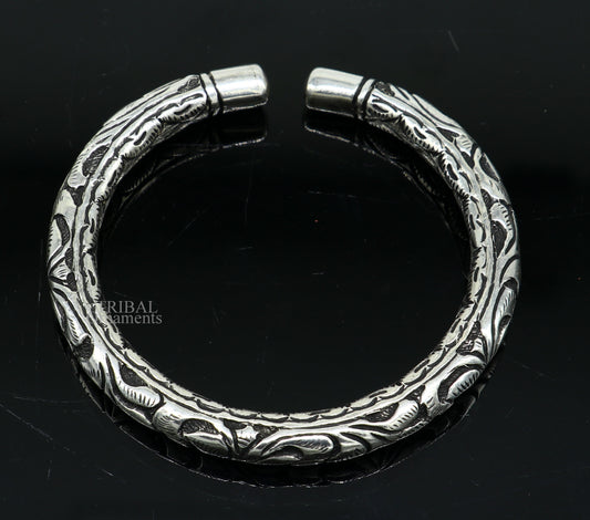 925 Sterling silver handmade fabulous chitai work customized design girl's teenager bangle bracelet kada unisex personalized jewelry nssk767 - TRIBAL ORNAMENTS