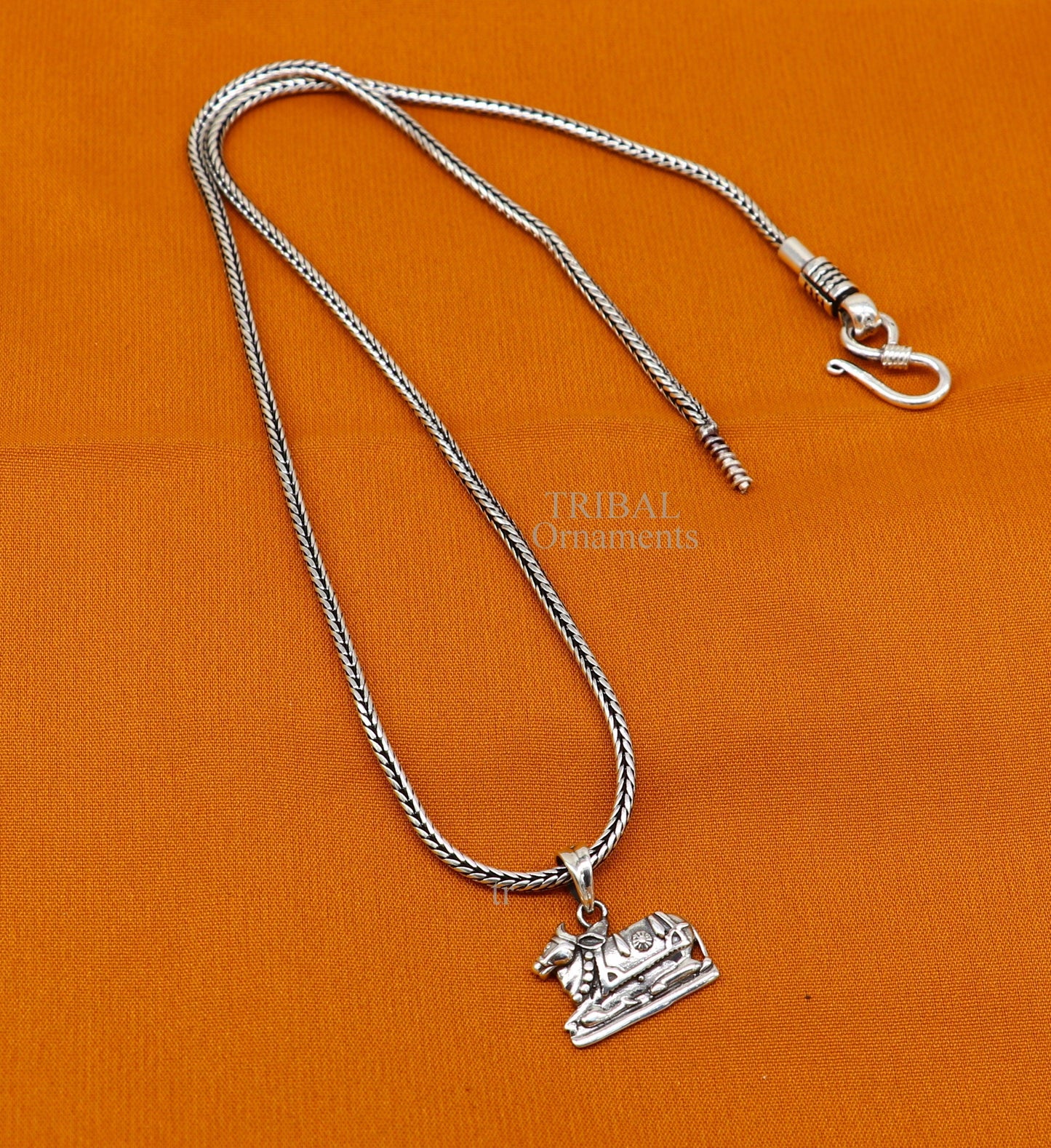 925 sterling silver amazing designer Hindu idol Lord Shiva nandi maharaj pendant, excellent gifting unisex locket pendant jewelry nsp460 - TRIBAL ORNAMENTS